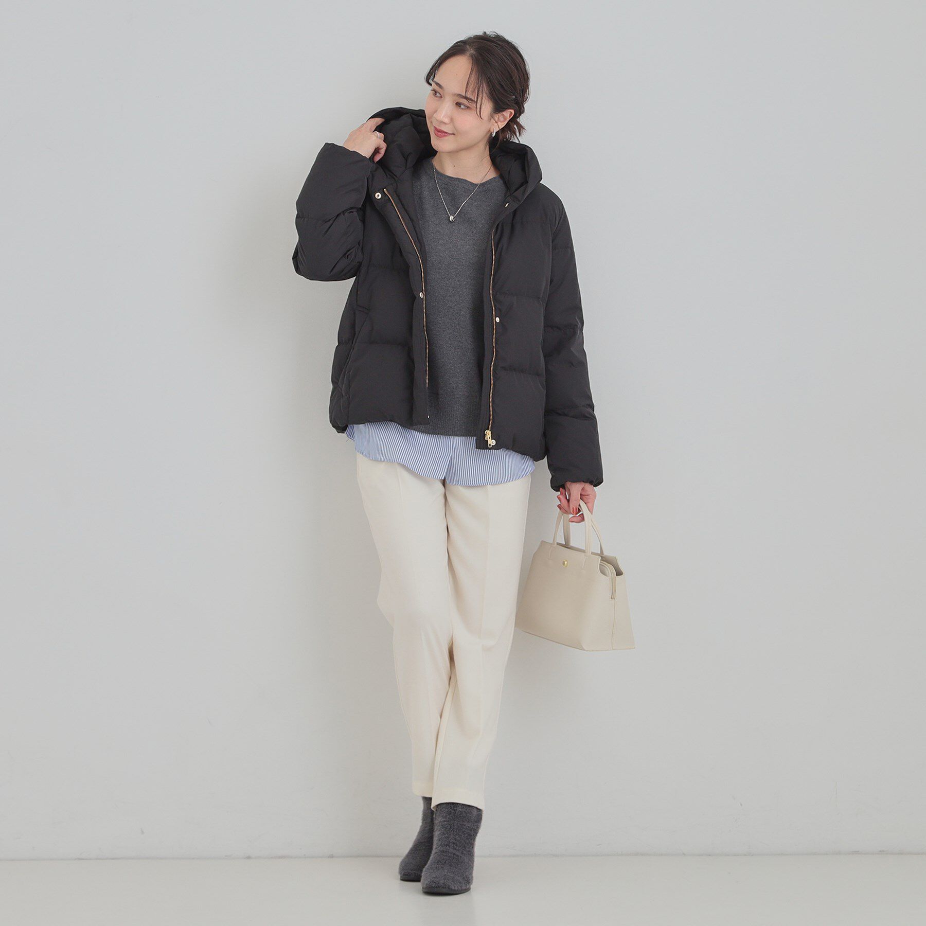 SHOO･LA･RUE「【撥水/洗える】ショートフーディーダウン」|ダウン|