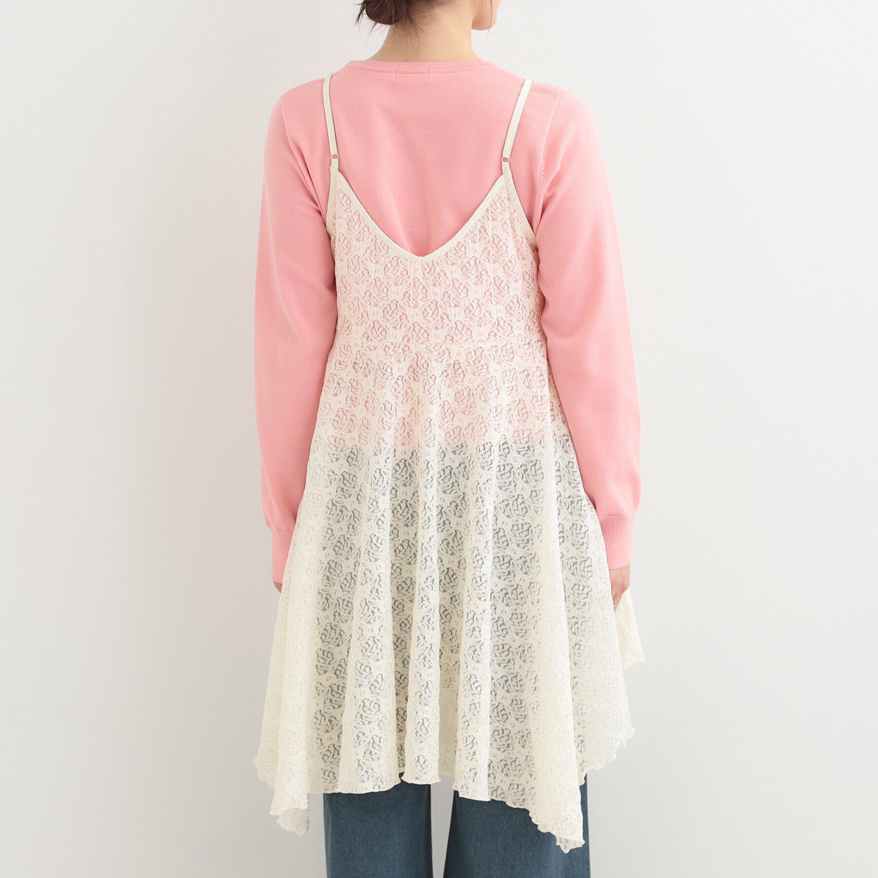 SHOO･LA･RUE「【前後2WAYネック】レイヤードスタイルにおすすめ レースキャミチュニック」|チュニック|
