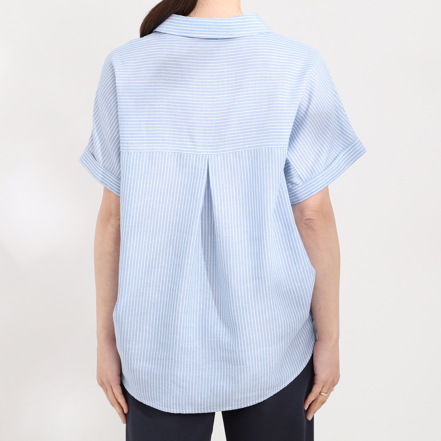 SHOO･LA･RUE「【UV/吸水速乾/抗菌防臭】インせず着られる フレンチリネンスキッパーシャツ」|シャツ・ブラウス|