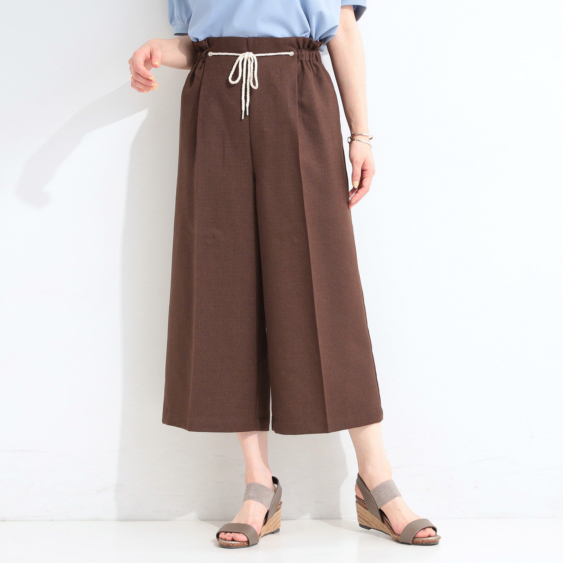 SHOO･LA･RUE「【S-LL】ロープベルトが爽やか ガウチョパンツ」|その他|