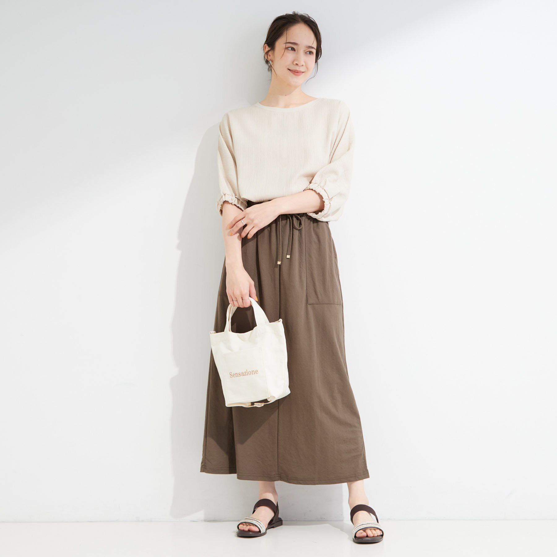 SHOO･LA･RUE「【インせず着られる/洗濯後しわになりにくい】しぼしぼドルマンブラウス」|シャツ・ブラウス|