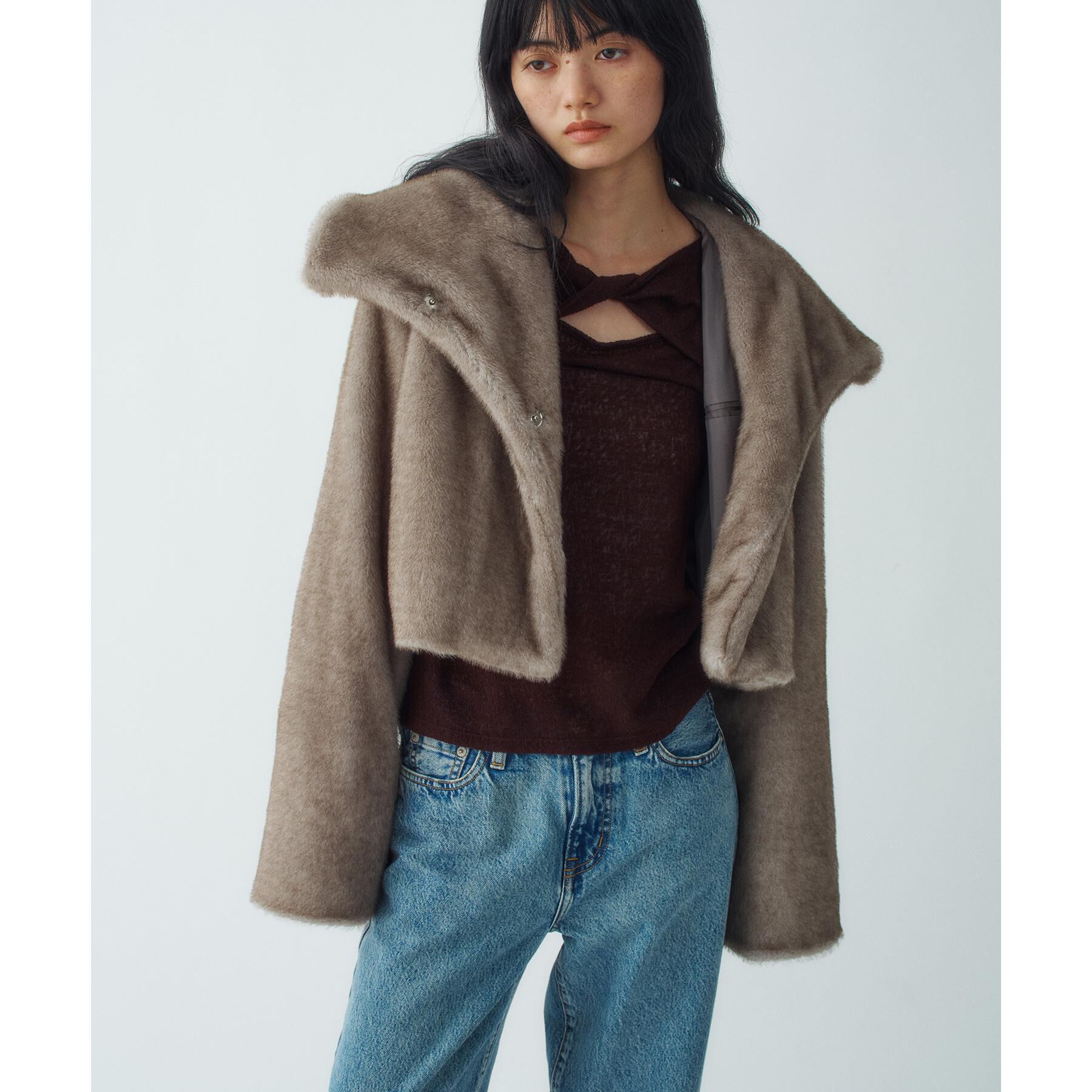 CODE A「faux mink short jacket」|ブルゾン・スタジャン|