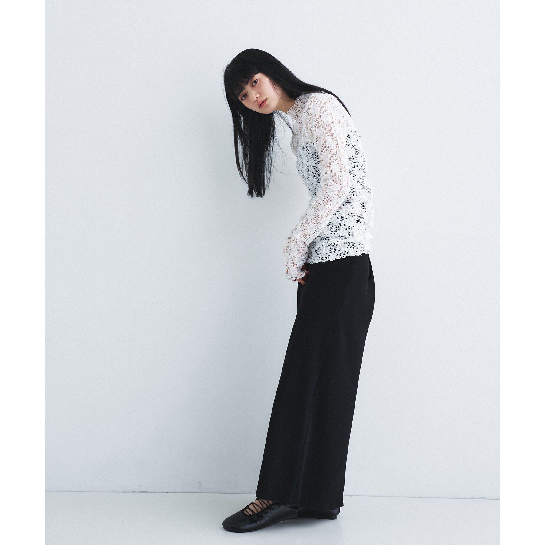 CODE A「floral lace highneck tops」|Tシャツ・カットソー|