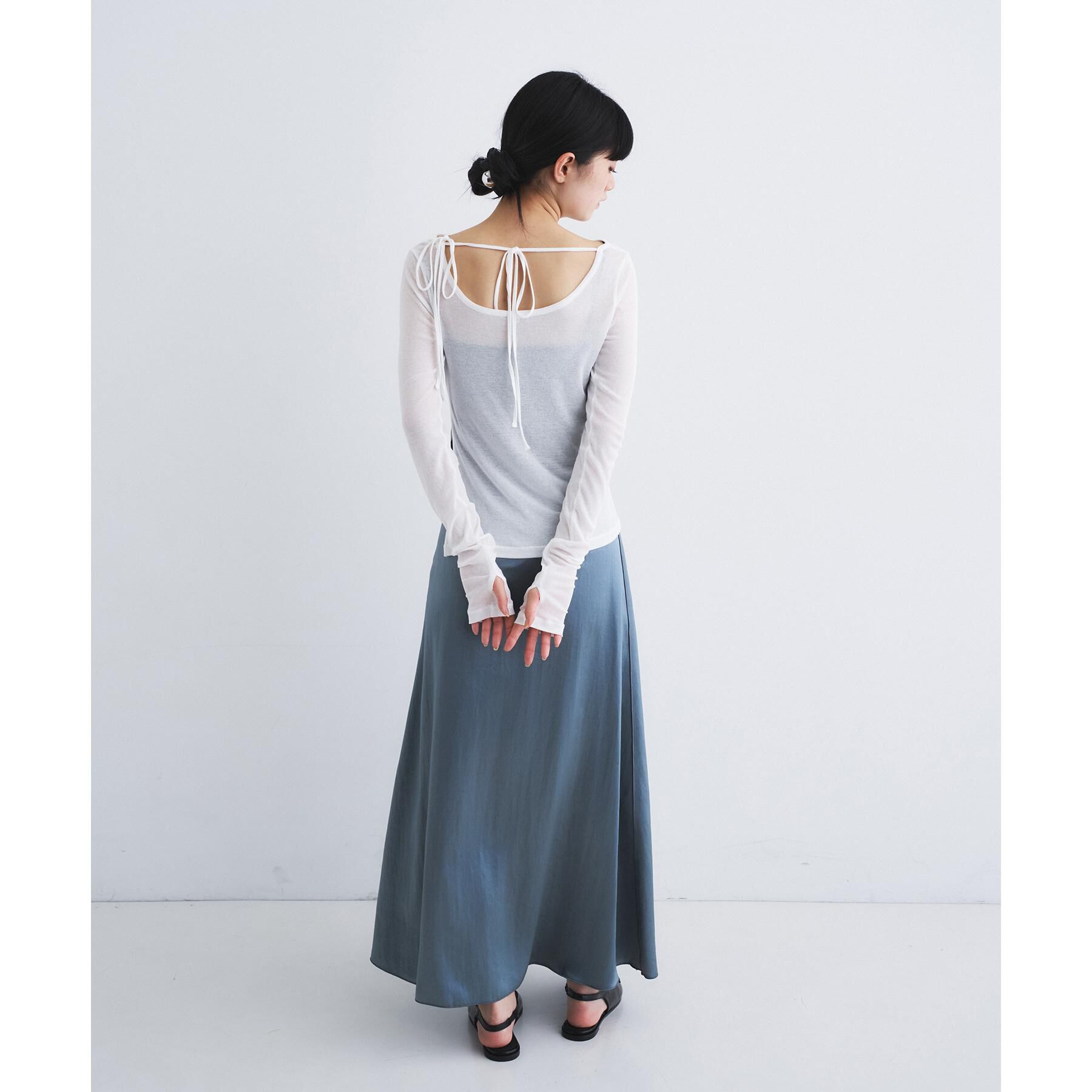 CODE A「satin slit flare skirt」|スカート|
