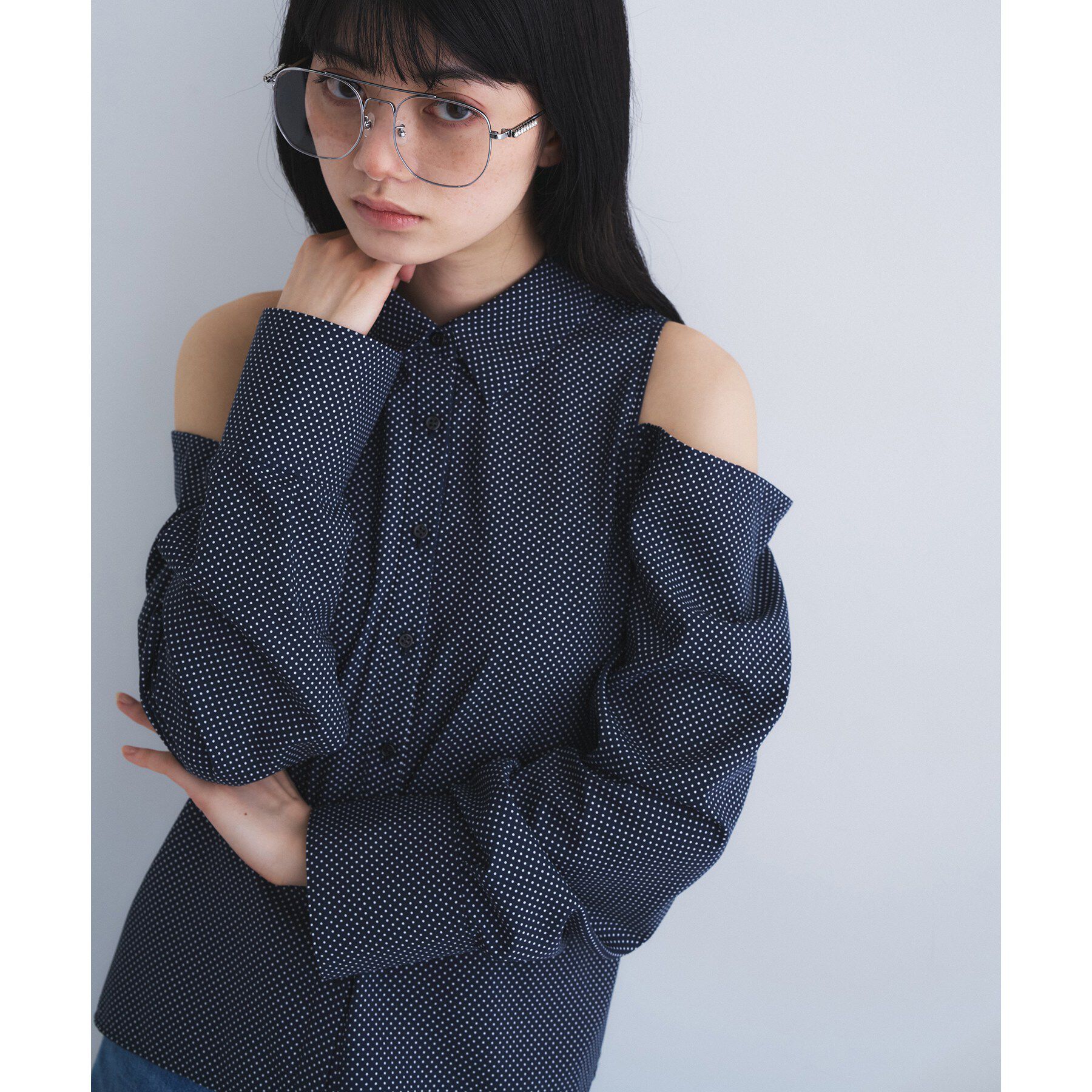 CODE A「dots open shoulder shirts」|シャツ・ブラウス|