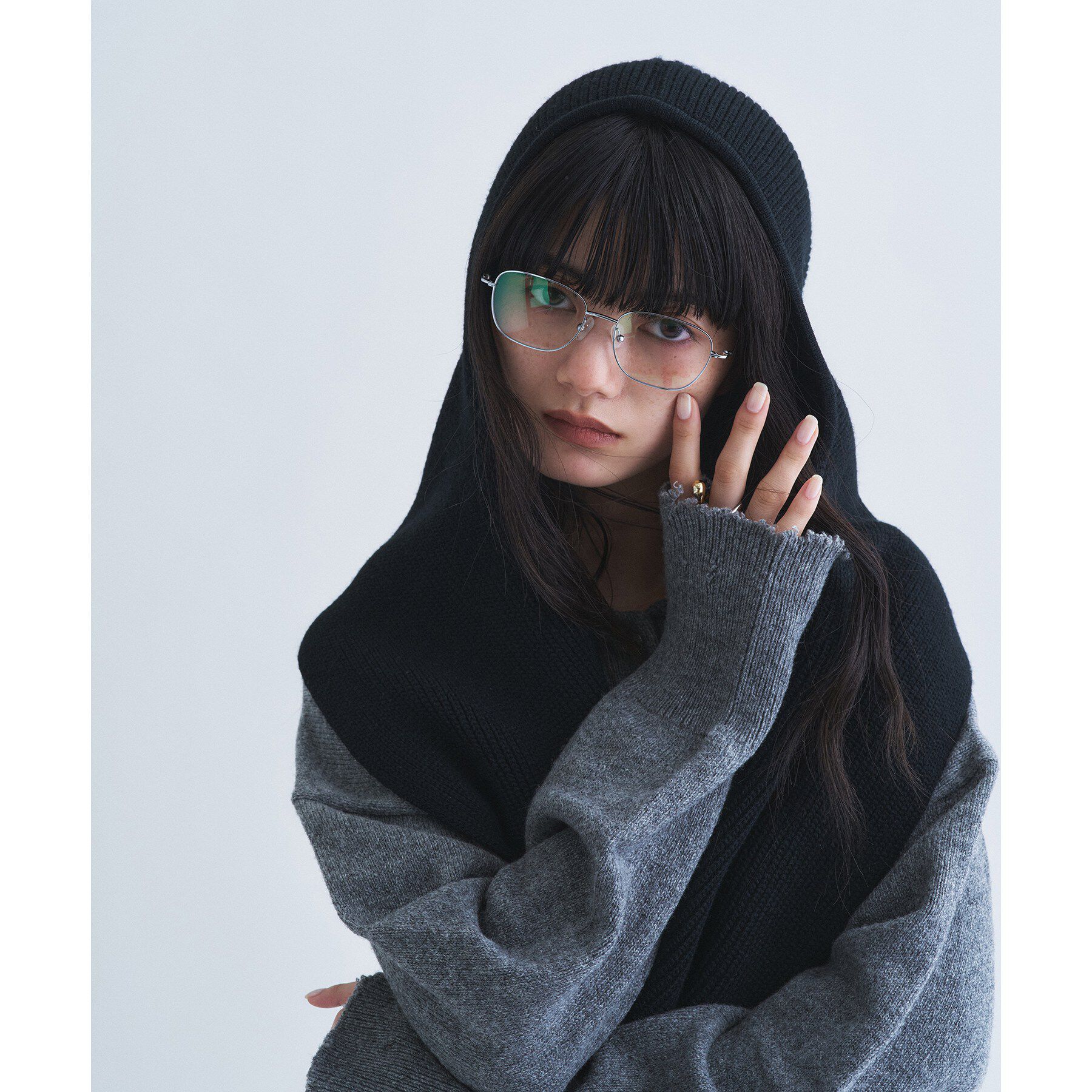 CODE A「piedi nudi｜RIB KNIT BALACLAVA」|ニット帽|