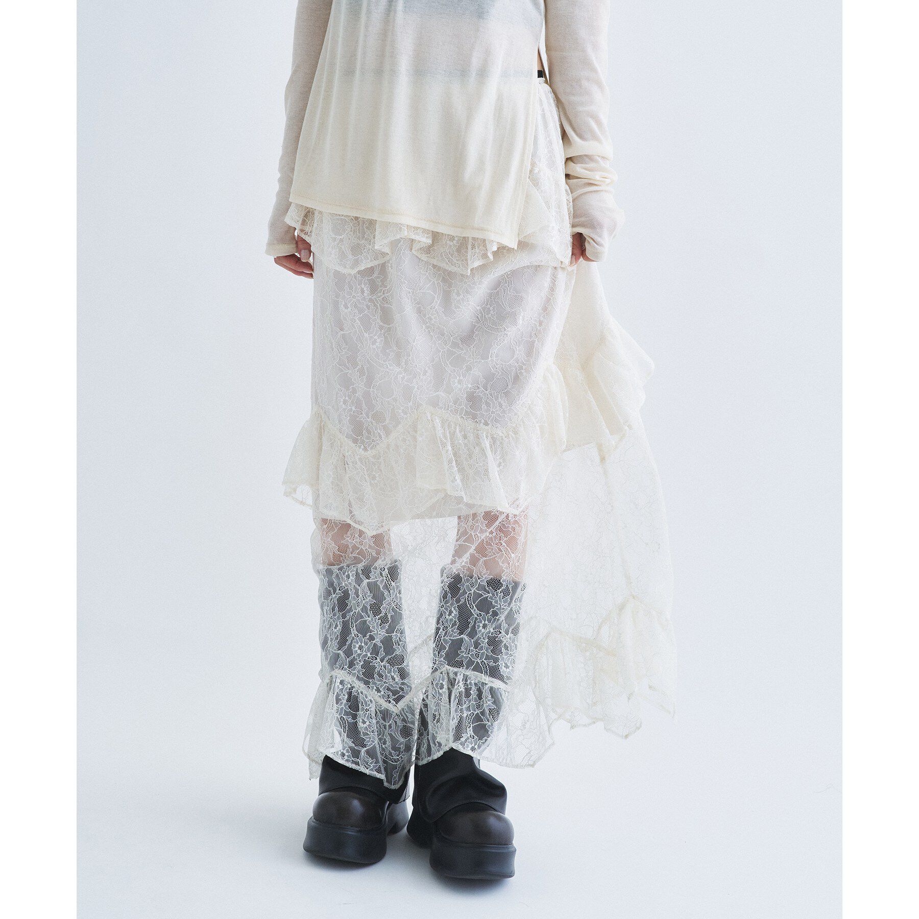 CODE A「layered veil lace skirt」|スカート|