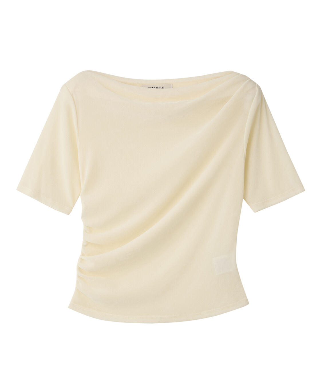 COCO DEAL「フロッキーチュールドレープトップス」|Tシャツ・カットソー|アイボリー