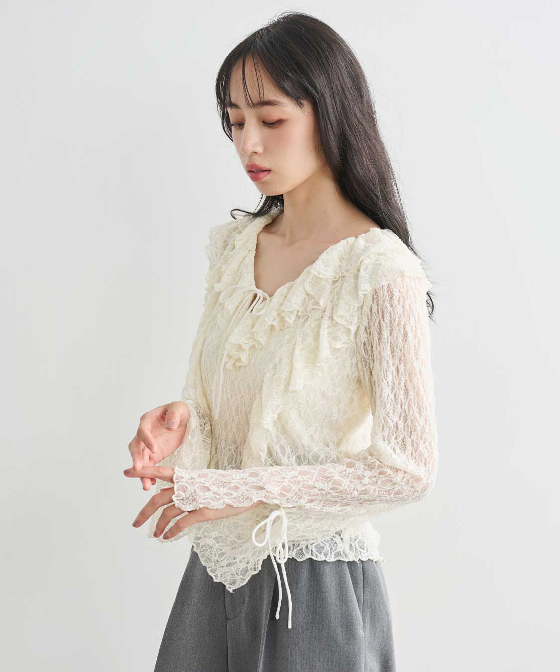 COCO DEAL「レースフリルトップス」|シャツ・ブラウス|