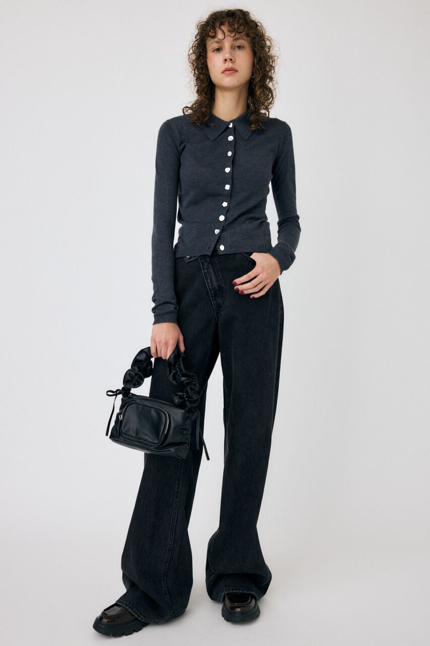 MOUSSY「CROSS WAIST WIDE STRAIGHT」|デニム|