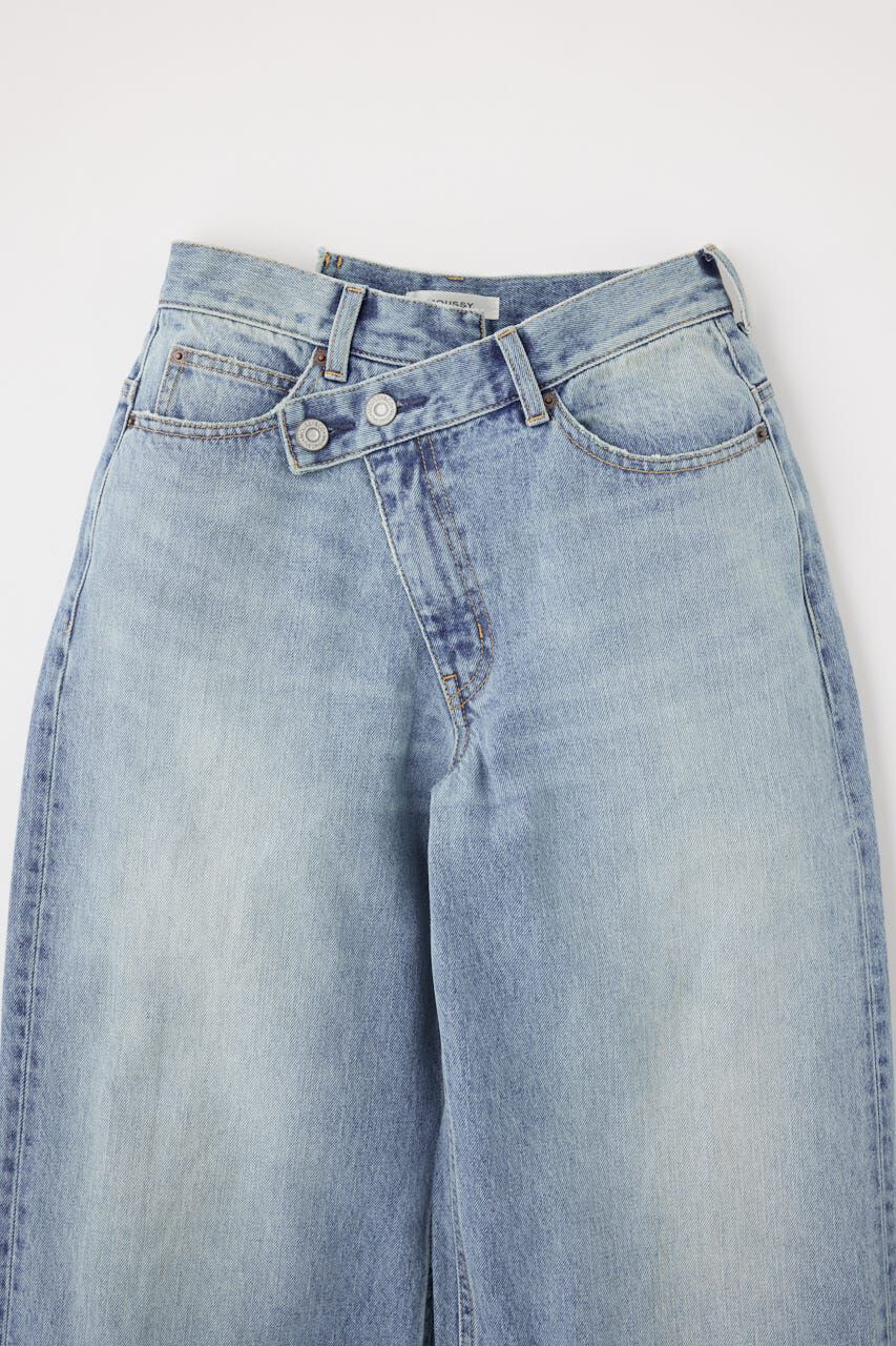 MOUSSY「CROSS WAIST WIDE STRAIGHT」|デニム|
