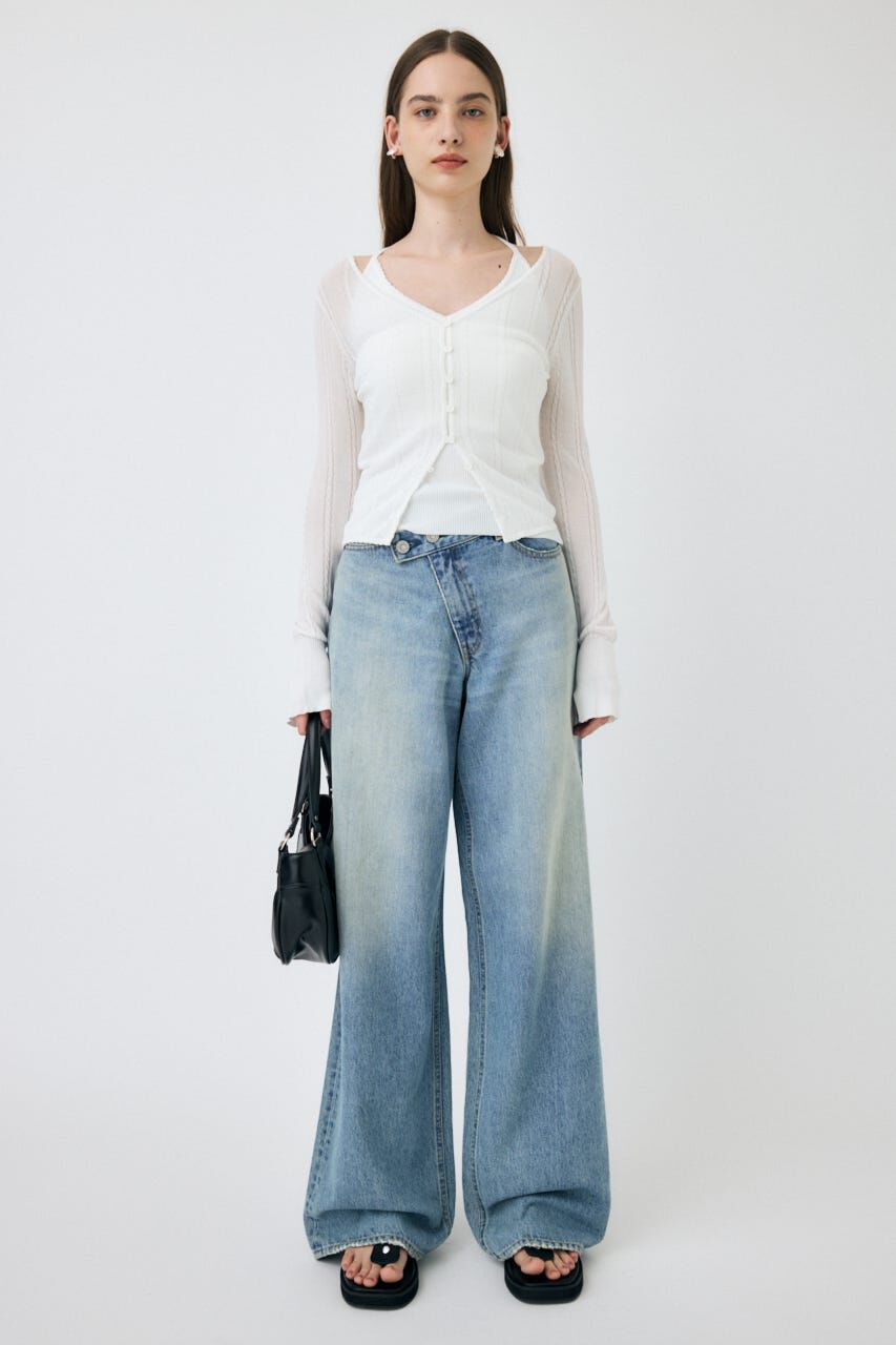MOUSSY「CROSS WAIST WIDE STRAIGHT」|デニム|