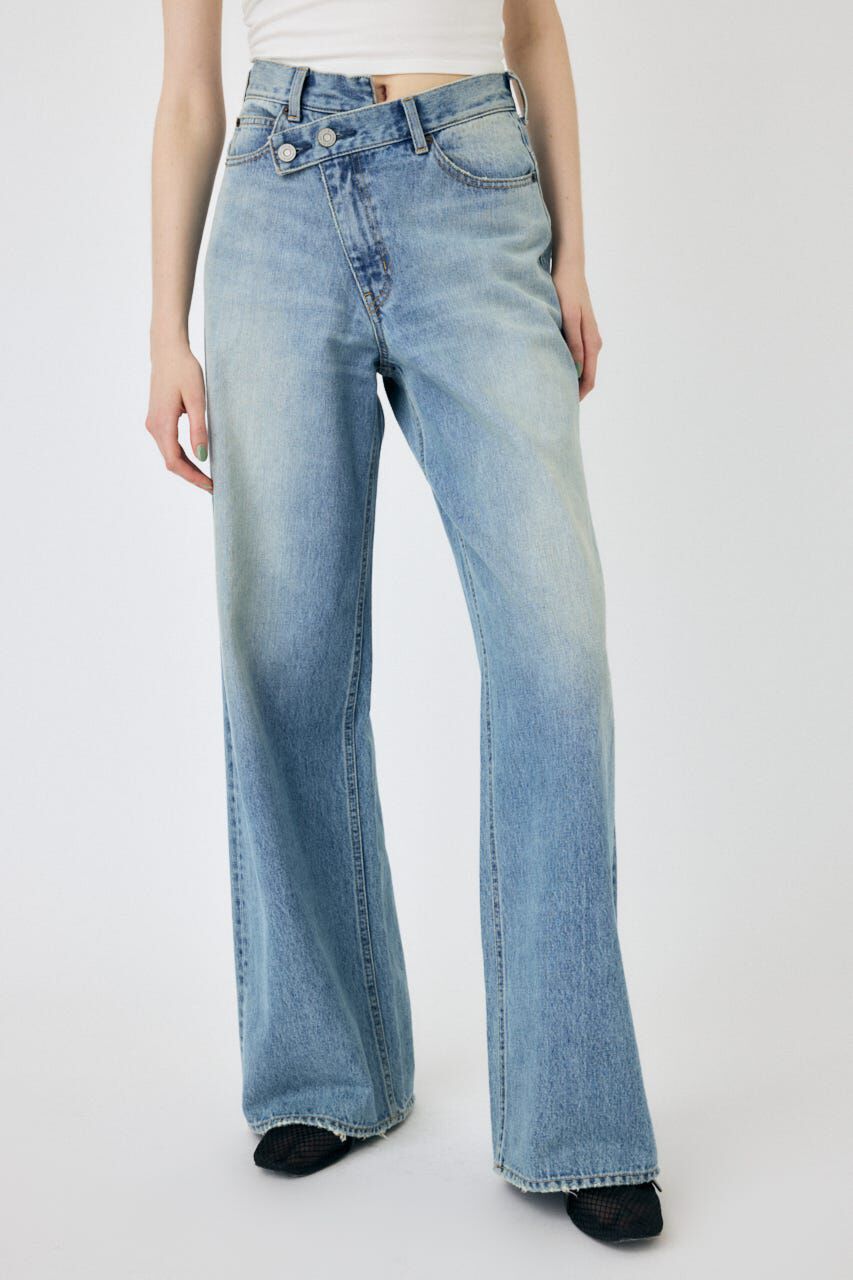 MOUSSY「CROSS WAIST WIDE STRAIGHT」|デニム|