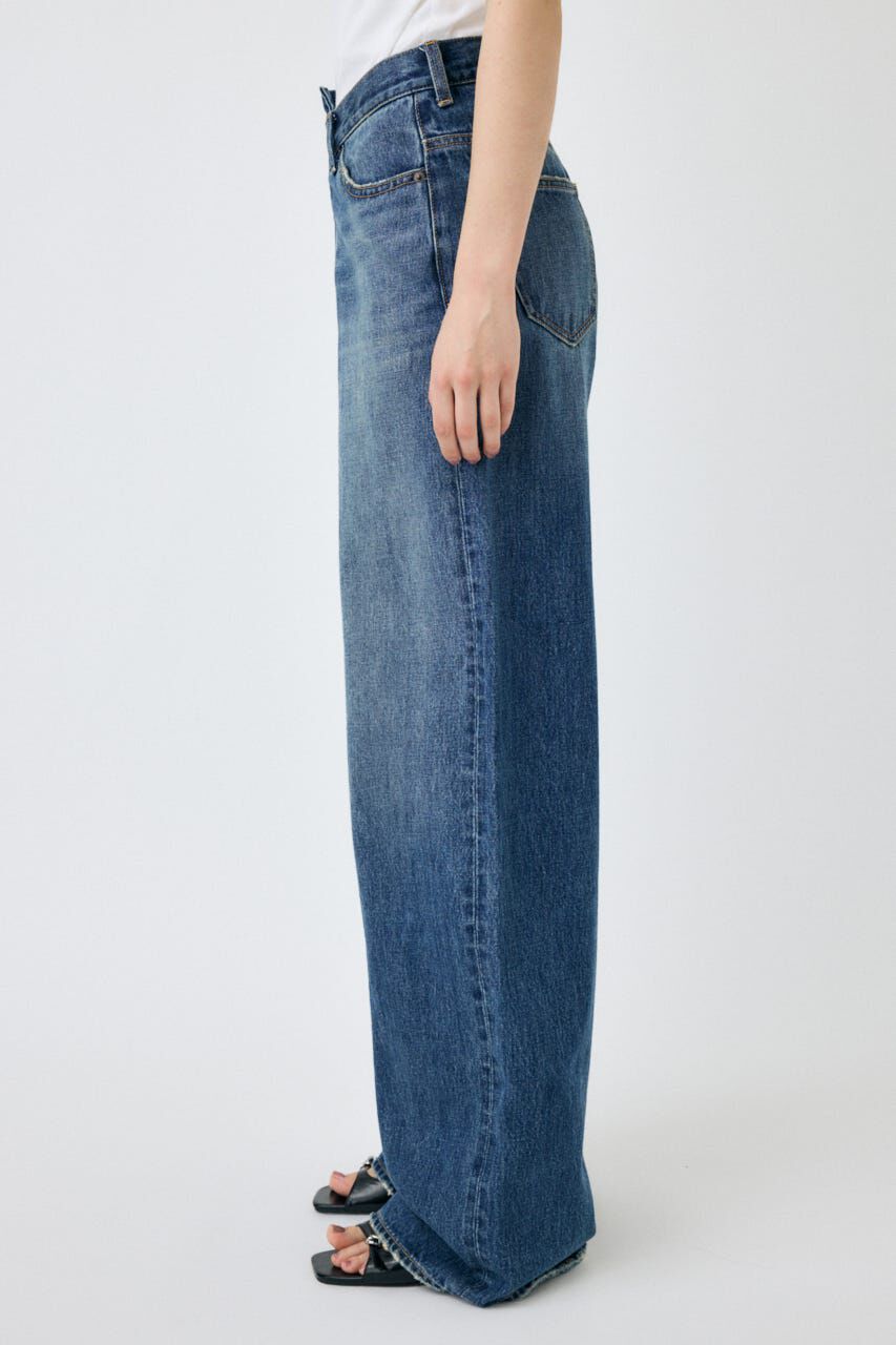 MOUSSY「CROSS WAIST WIDE STRAIGHT」|デニム|