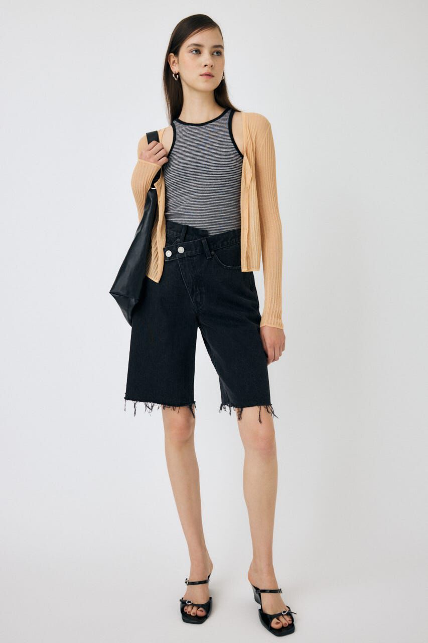 MOUSSY「SHEER RIB カーディガン」|カーディガン|