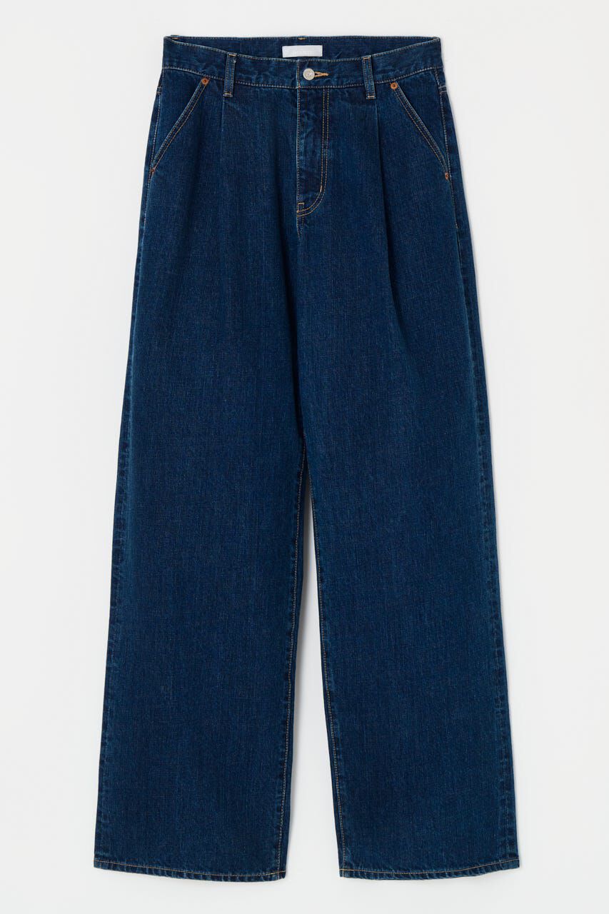 MOUSSY「TUCK WIDE ストレートデニム」|デニム|
