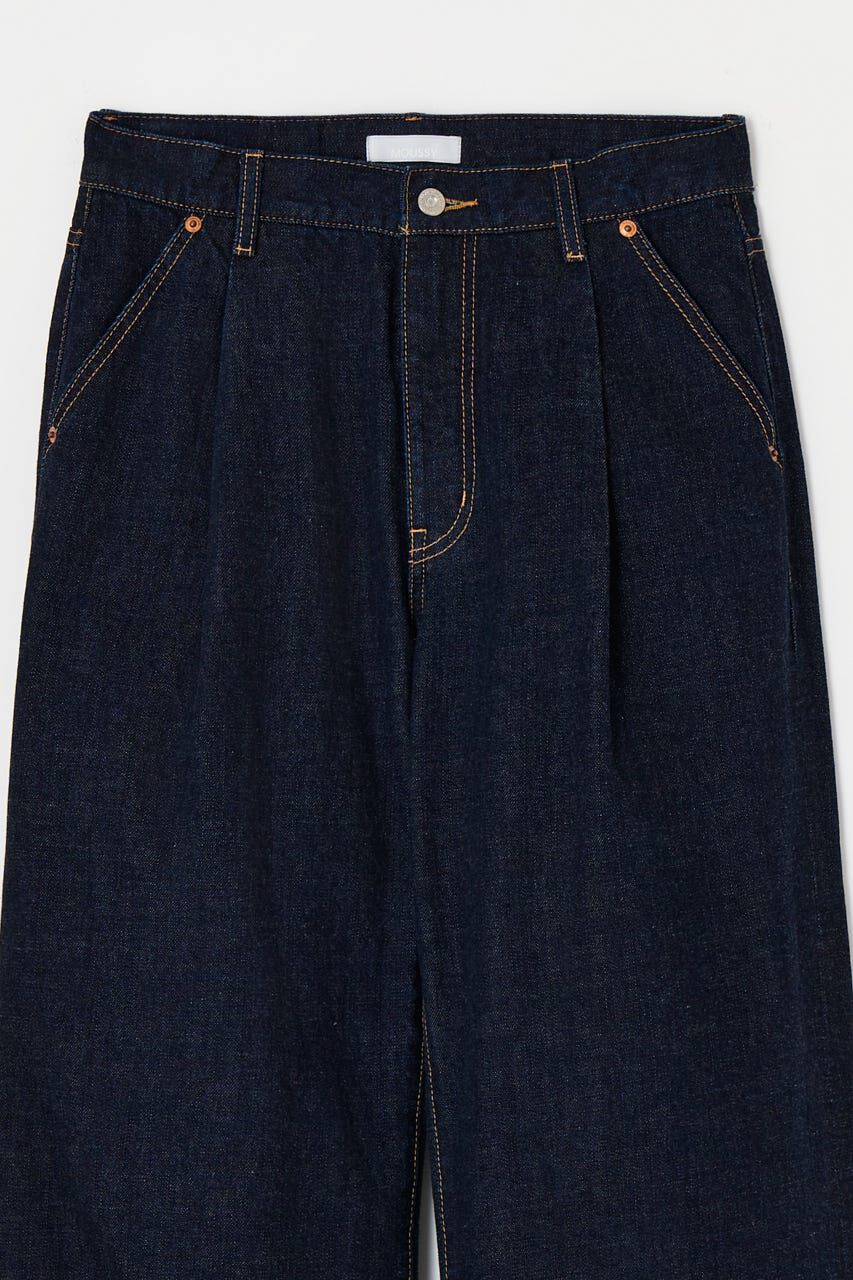 MOUSSY「TUCK WIDE ストレートデニム」|デニム|