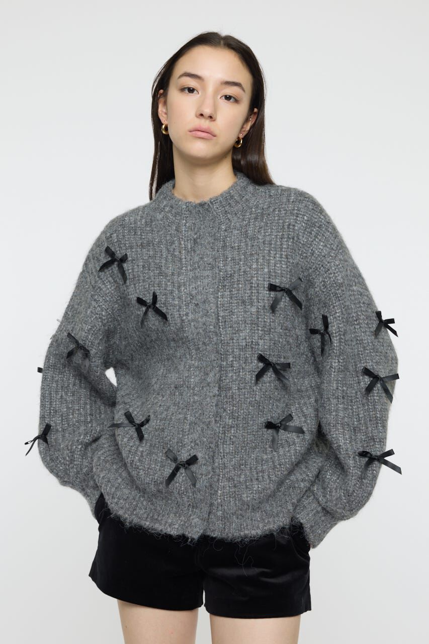MOUSSY「RIBBON FANCY カーディガン」|カーディガン|