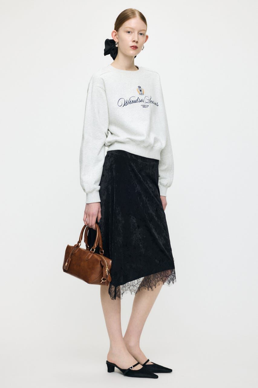MOUSSY「LACE TRIM VELVET スカート」|スカート|