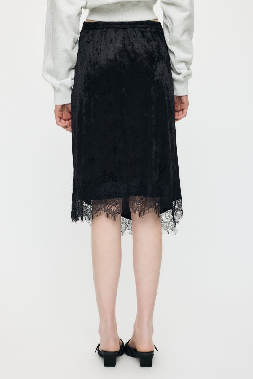 MOUSSY「LACE TRIM VELVET スカート」|スカート|