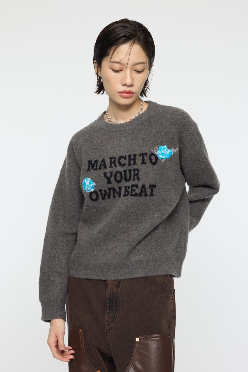 MOUSSY「FLORAL PATCH JACQUARD セーター」|ニット・セーター|