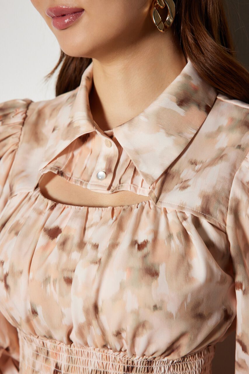 rienda「ウエストシャーリングシャツディテールワンピース」|ワンピース|