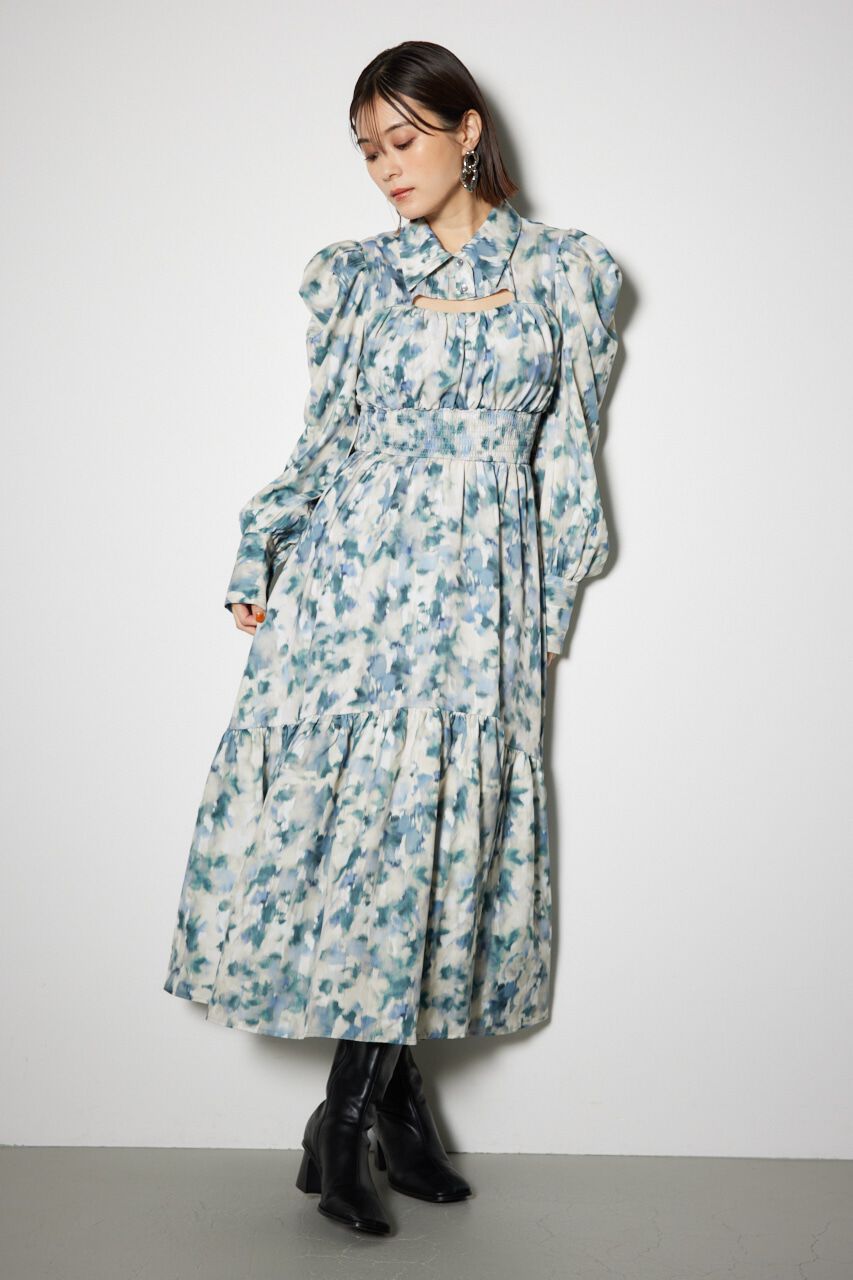 rienda「ウエストシャーリングシャツディテールワンピース」|ワンピース|