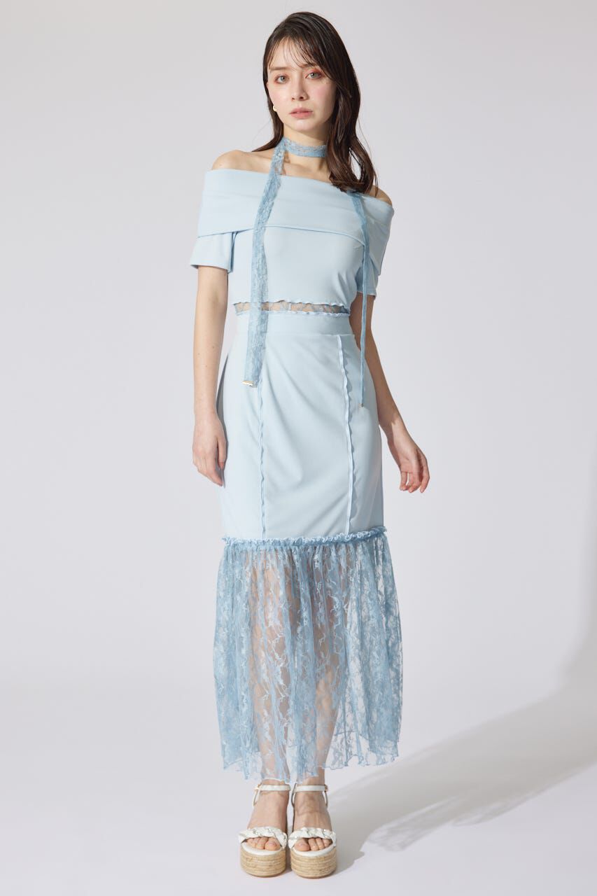 rienda「レースコンビオフショルカットワンピース」|ワンピース|BLU