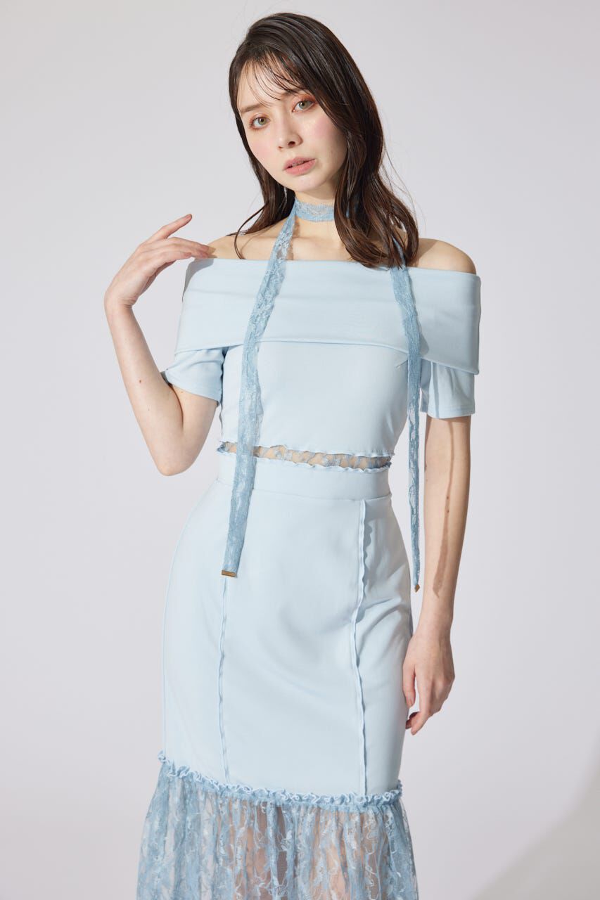 rienda「レースコンビオフショルカットワンピース」|ワンピース|