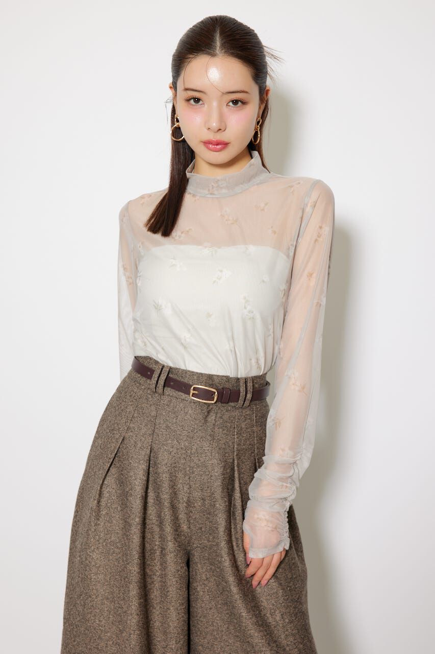 rienda「2WAYスリーブギャザーシアートップス」|Tシャツ・カットソー|