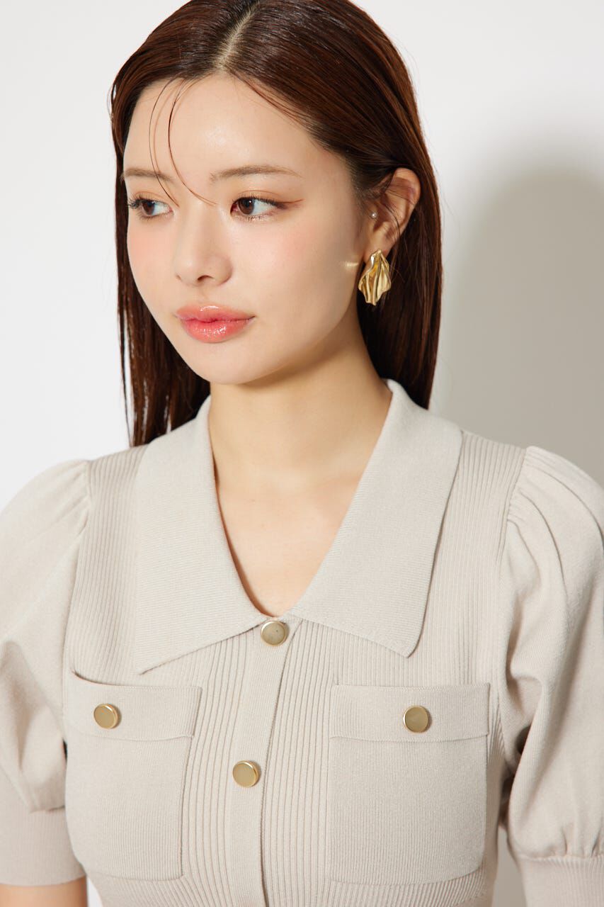 rienda「パフスリーブニットタイトワンピース」|ワンピース|