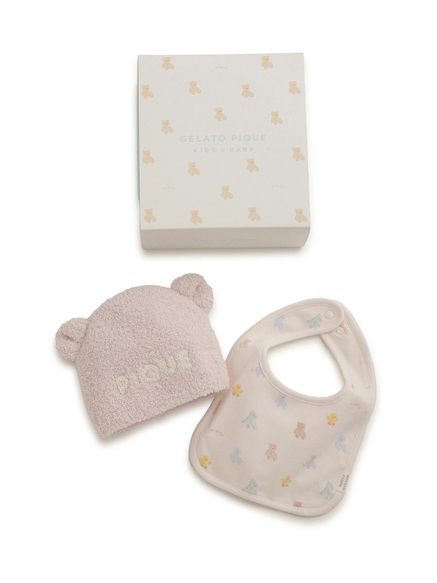 GELATO PIQUE KIDS & BABY「【ラッピング済み】【BABY】ベアニットキャップ&スタイ2点セット ギフトBOX」|その他ベビー用品|