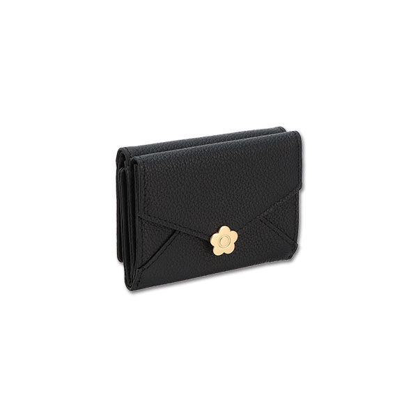MARY QUANT「シーリングデイジーレター ミニウォレット」|財布|ブラック