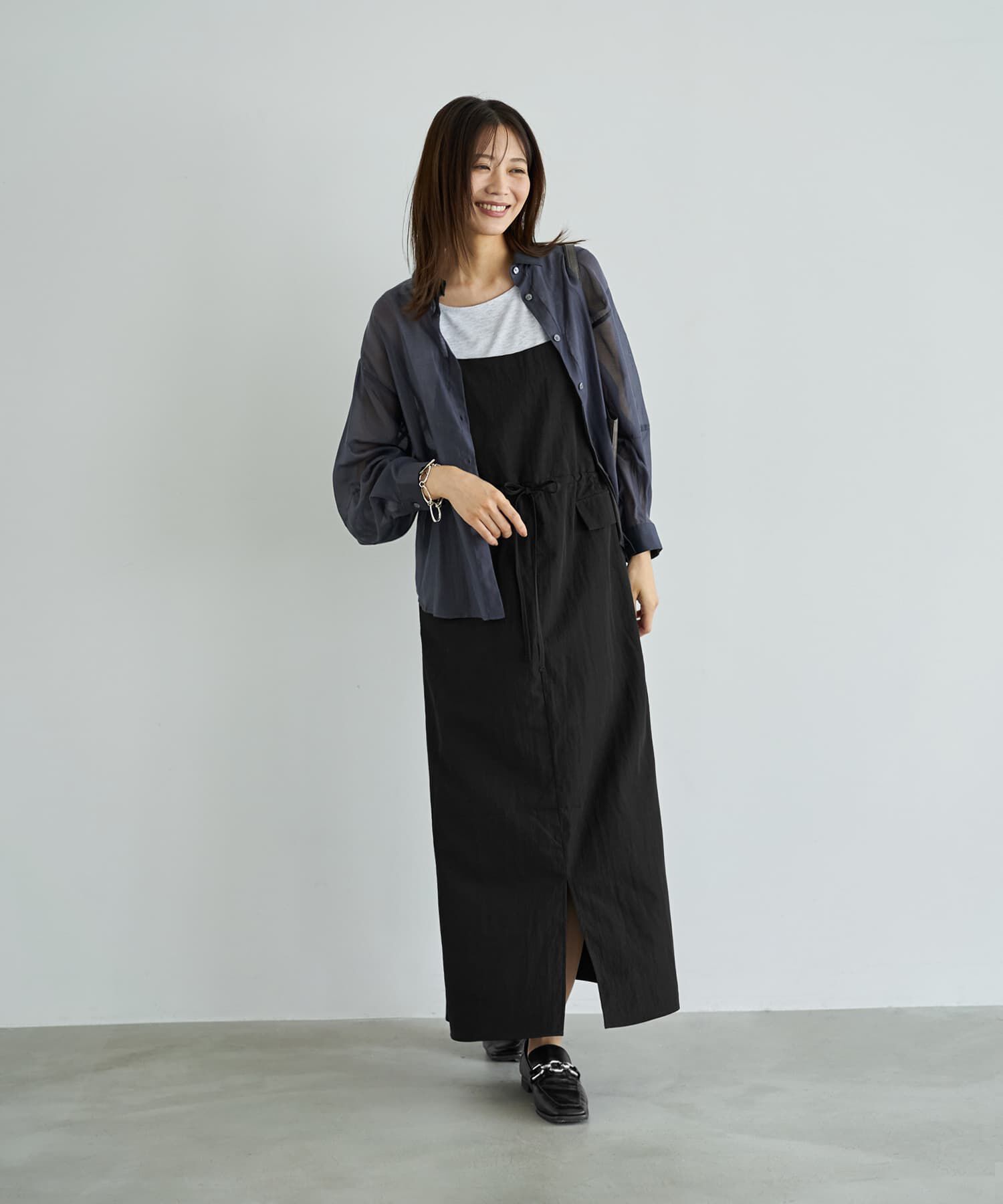 STYLE DELI「袖ハギ微光沢シアーシャツ」|シャツ・ブラウス|
