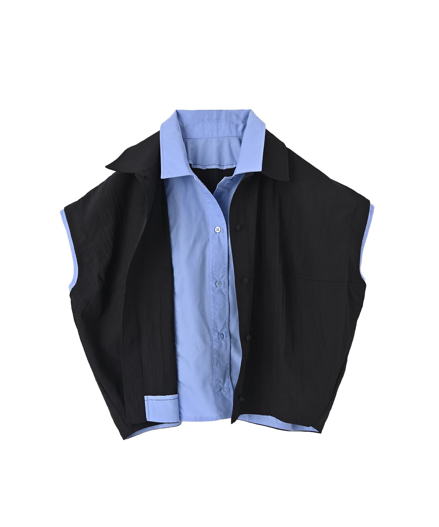 STYLE DELI「【BLK001】リネンライクレイヤードコクーンシャツ」|シャツ・ブラウス|