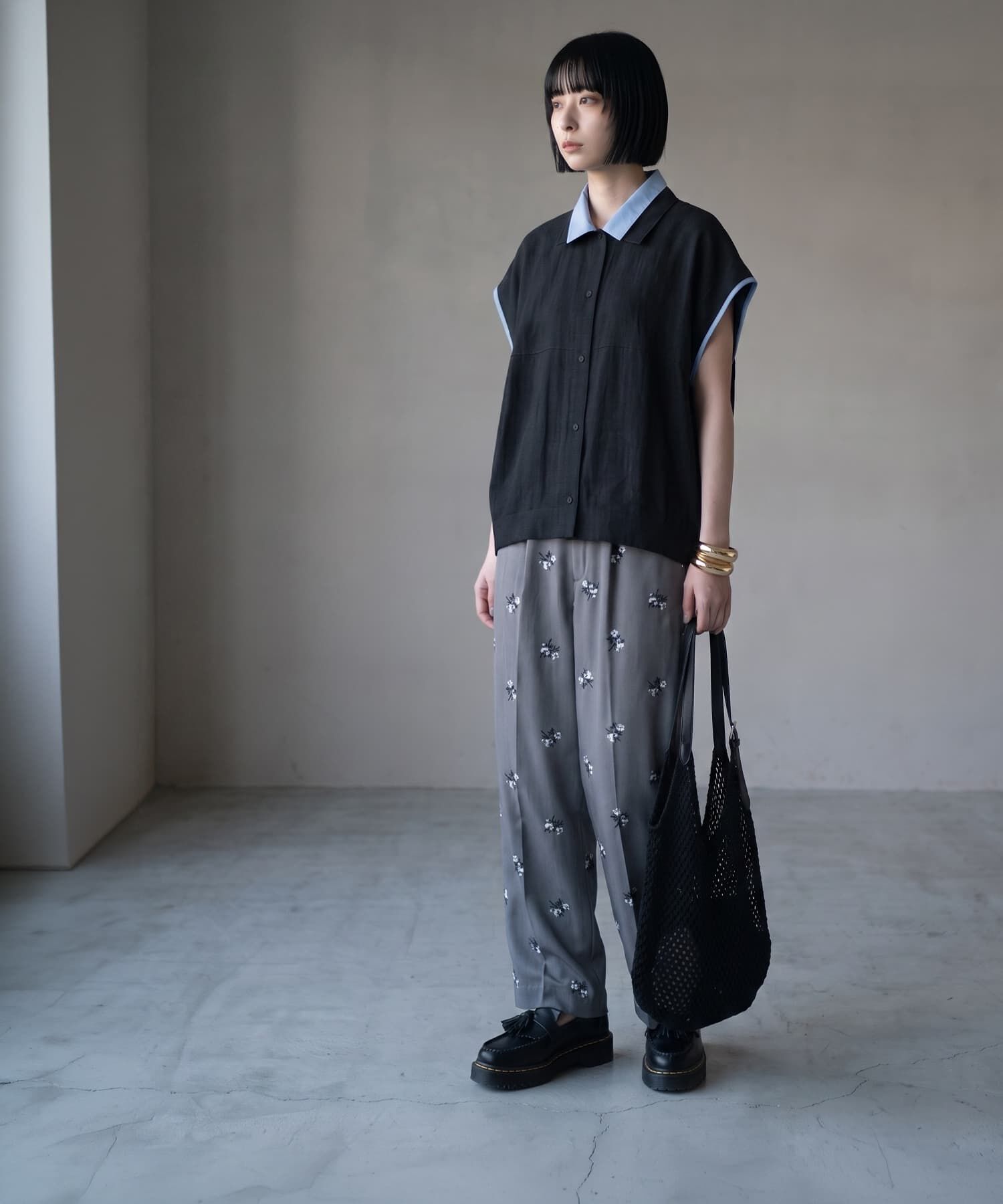 STYLE DELI「【BLK001】リネンライクレイヤードコクーンシャツ」|シャツ・ブラウス|