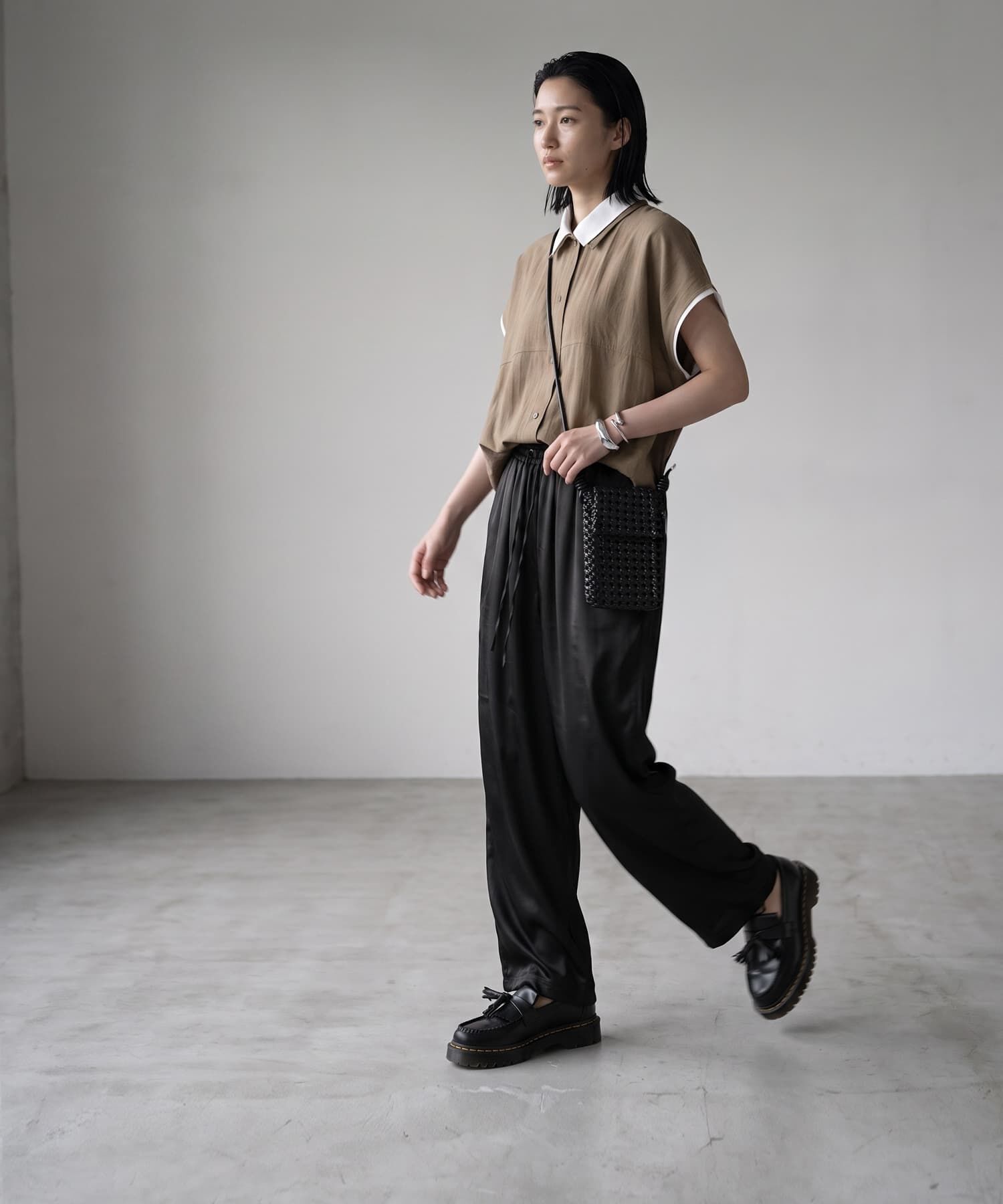 STYLE DELI「【BLK001】リネンライクレイヤードコクーンシャツ」|シャツ・ブラウス|