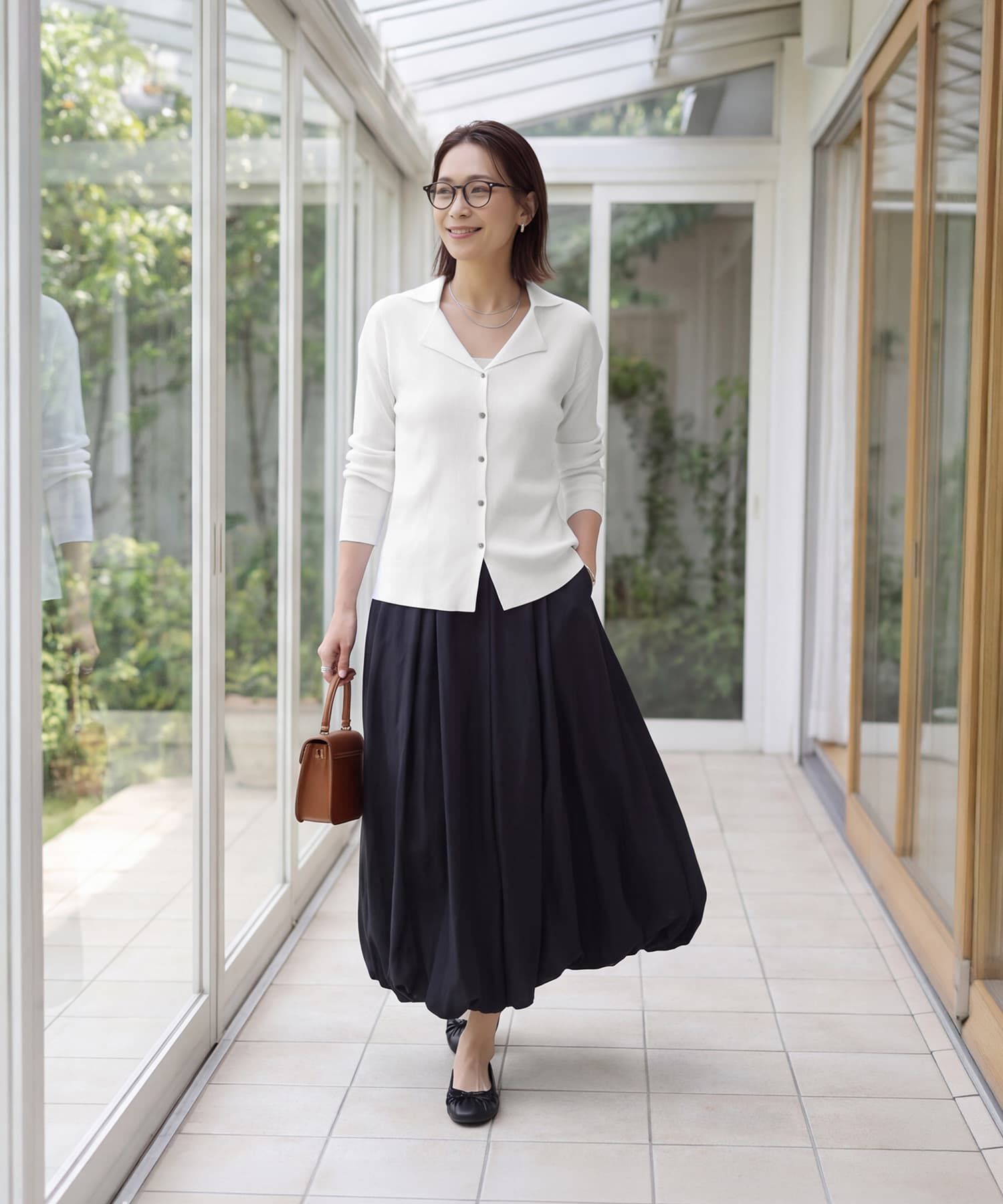 STYLE DELI「【LUXE】シャリ感リブ編みニットシャツ」|シャツ・ブラウス|
