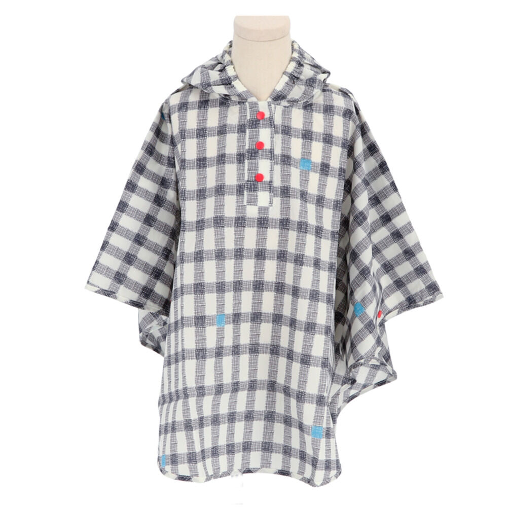 BACKYARD FAMILY「キッズ レイン コート ポンチョ 通販 レインポンチョ カッパ 雨具 サイズ S 80 90」|その他ベビー用品|ブラック2