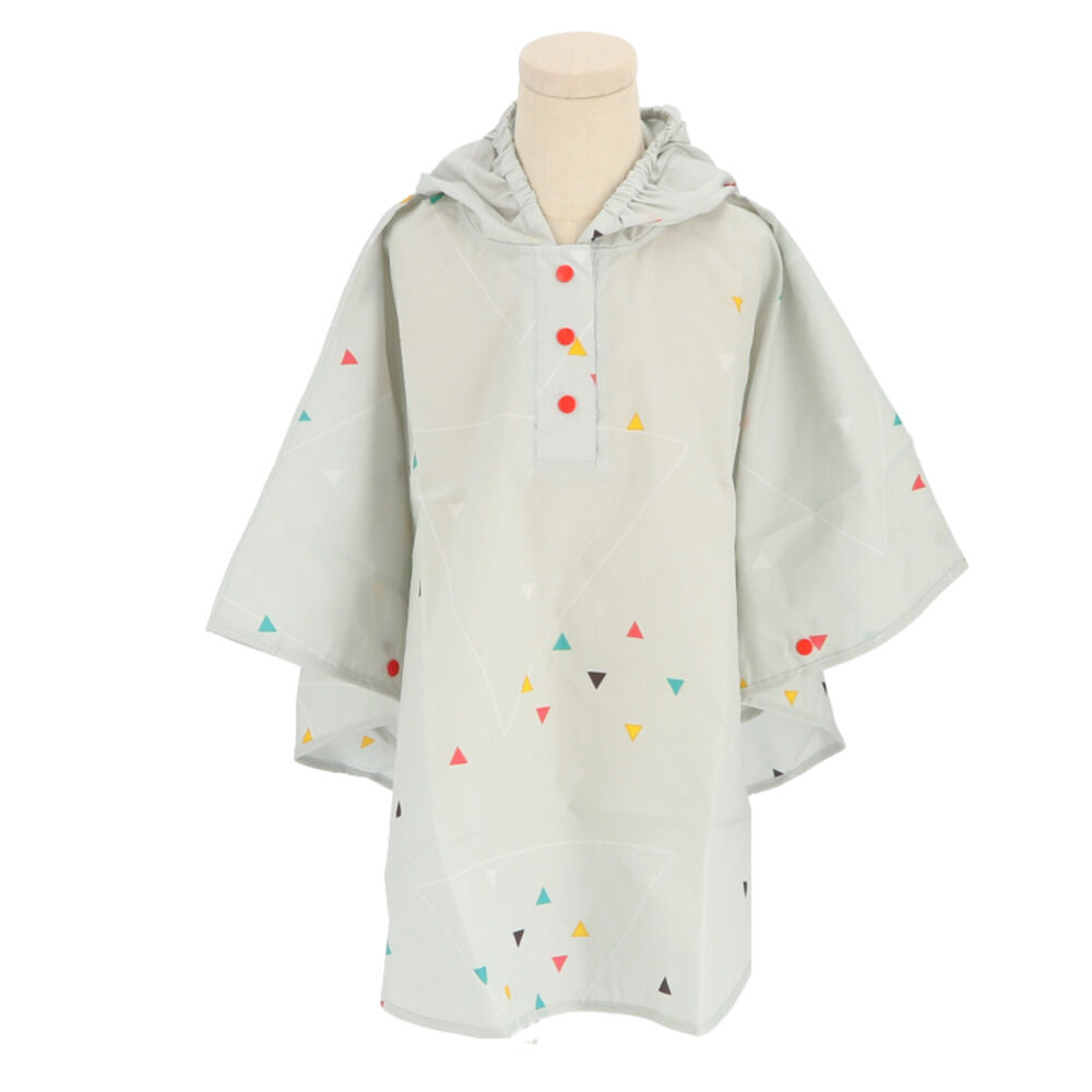 BACKYARD FAMILY「キッズ レイン コート ポンチョ 通販 レインポンチョ カッパ 雨具 サイズ S 80 90」|その他ベビー用品|グレー1