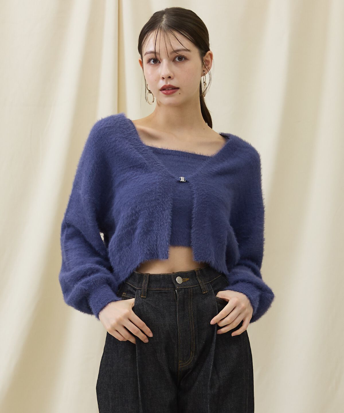 アンドクチュール「シャギーボレロアンサンブルニット」|カーディガン|
