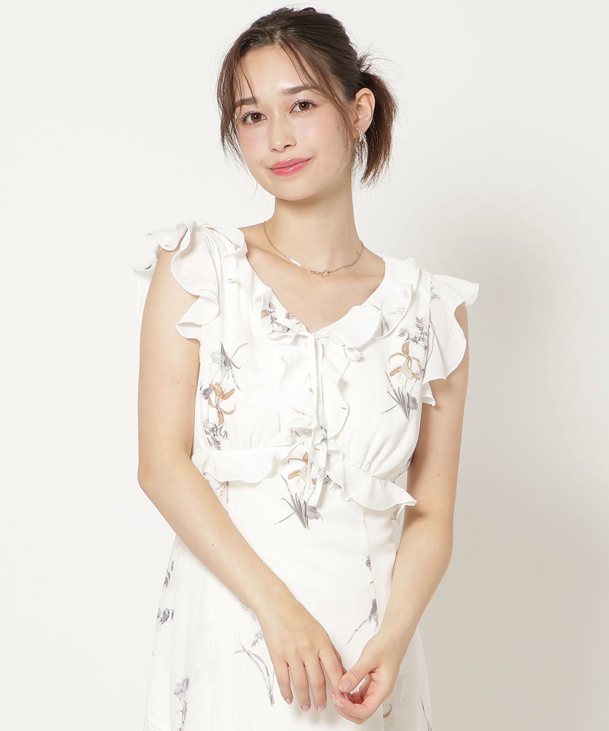 WILLSELECTION「フローラルプリントアイラッシュレースワンピース」|ワンピース|