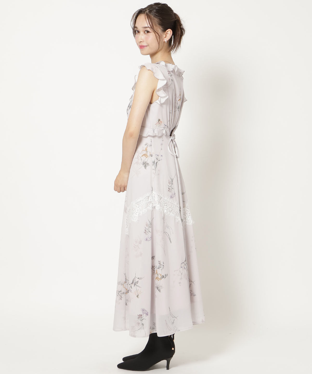 WILLSELECTION「フローラルプリントアイラッシュレースワンピース」|ワンピース|