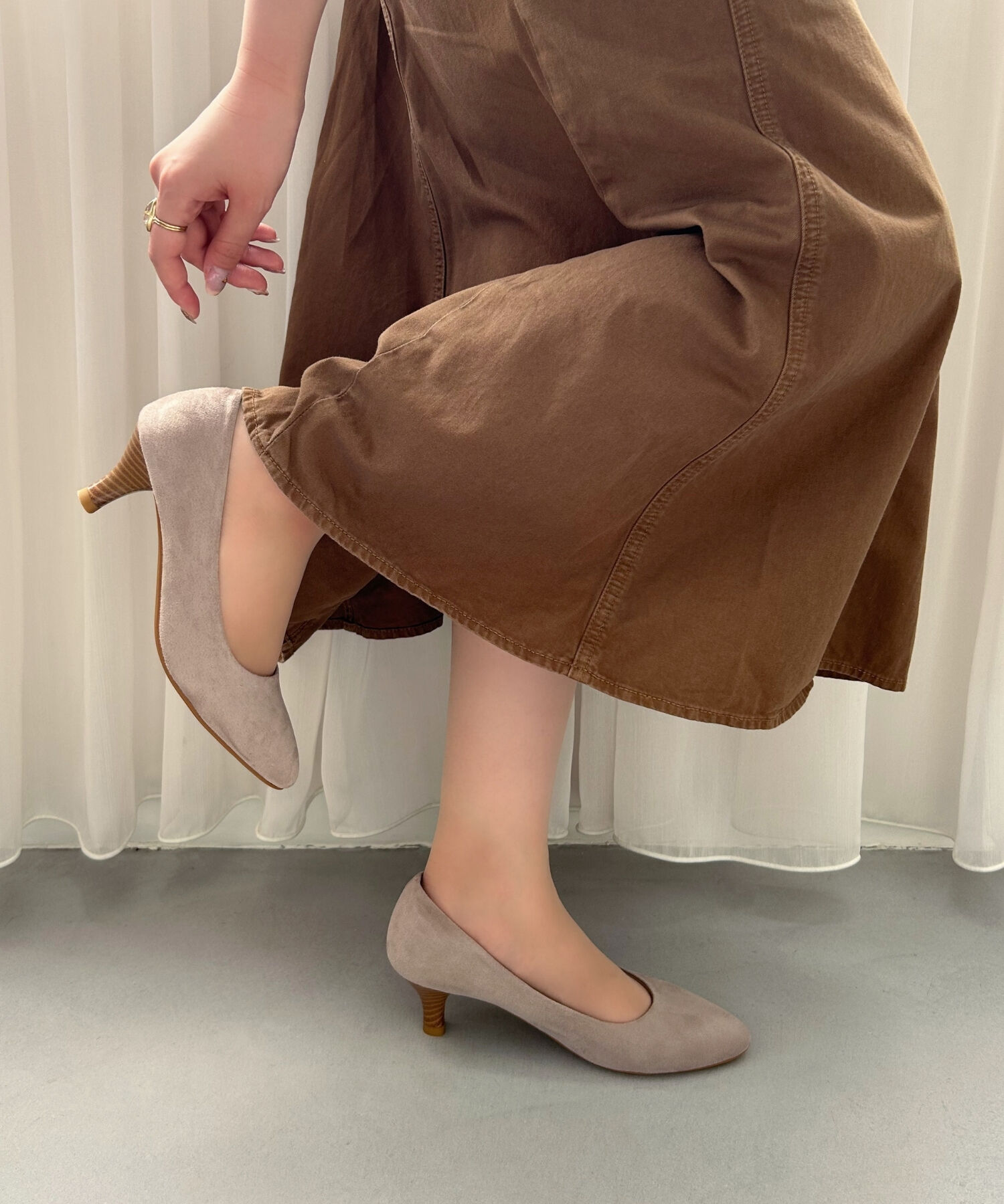 ORiental TRaffic「【WEB限定 / 累計9万足突破】 ミドルヒール パンプス /R-4008  ヒール5.5cm シンプル オフィス クッション」|パンプス|BEIGE