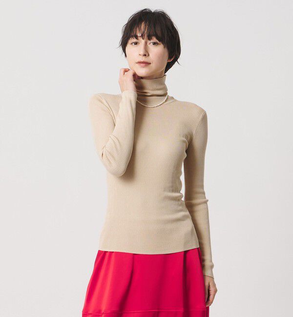 UNITED ARROWS「シルクリブ タートルネック ニット」|ニット・セーター|