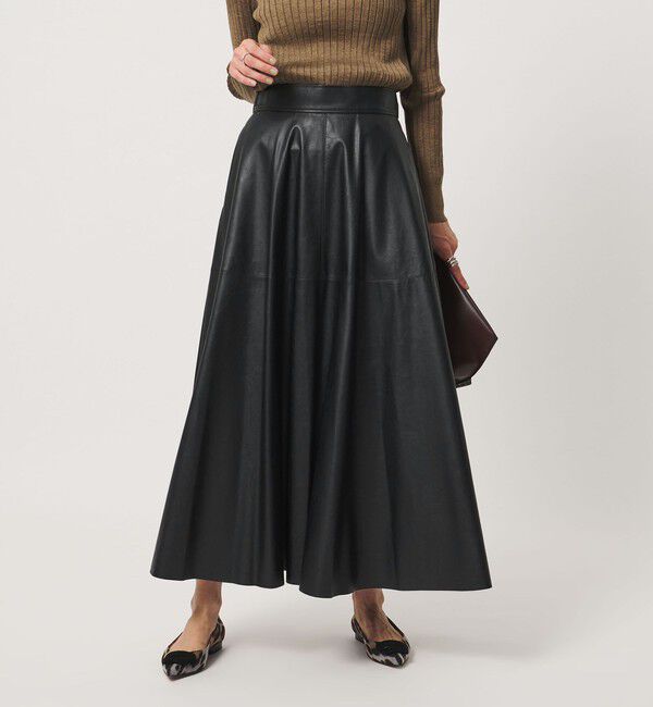 UNITED ARROWS「＜SACRA＞レザーライク マキシ スカート」|スカート|