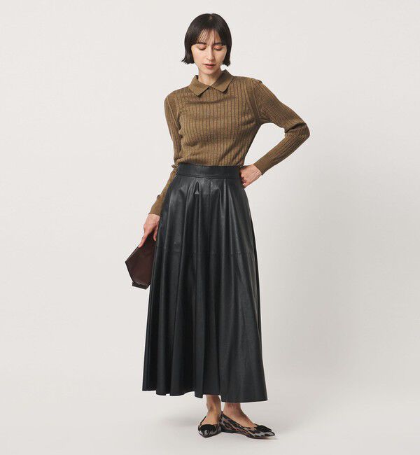 UNITED ARROWS「＜SACRA＞レザーライク マキシ スカート」|スカート|