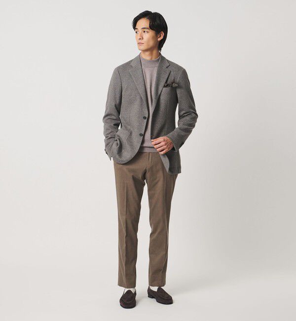 UNITED ARROWS「バーズアイ サイドエクステンド ノープリーツ スラックス COMFORT EASY-MODEL ウォッシャブル ヨコストレッ」|スラックス|