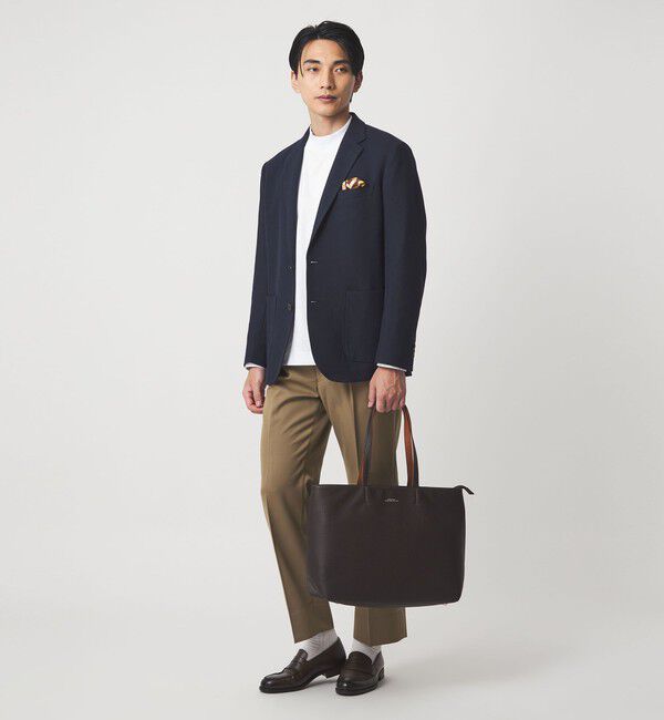 UNITED ARROWS green label relaxing「シボ レザーライク ジップ トート バッグ」|トートバッグ|