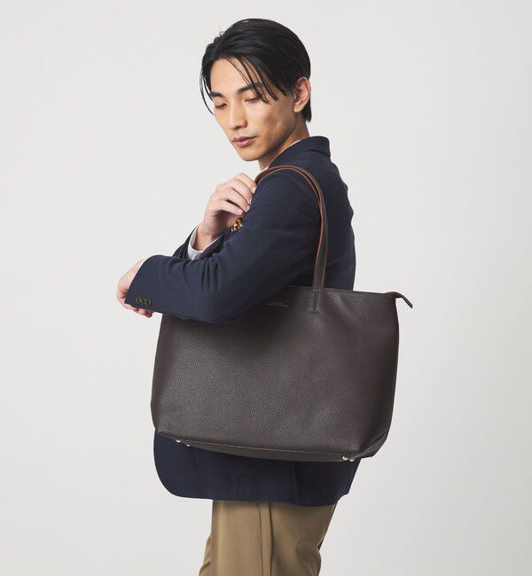 UNITED ARROWS green label relaxing「シボ レザーライク ジップ トート バッグ」|トートバッグ|